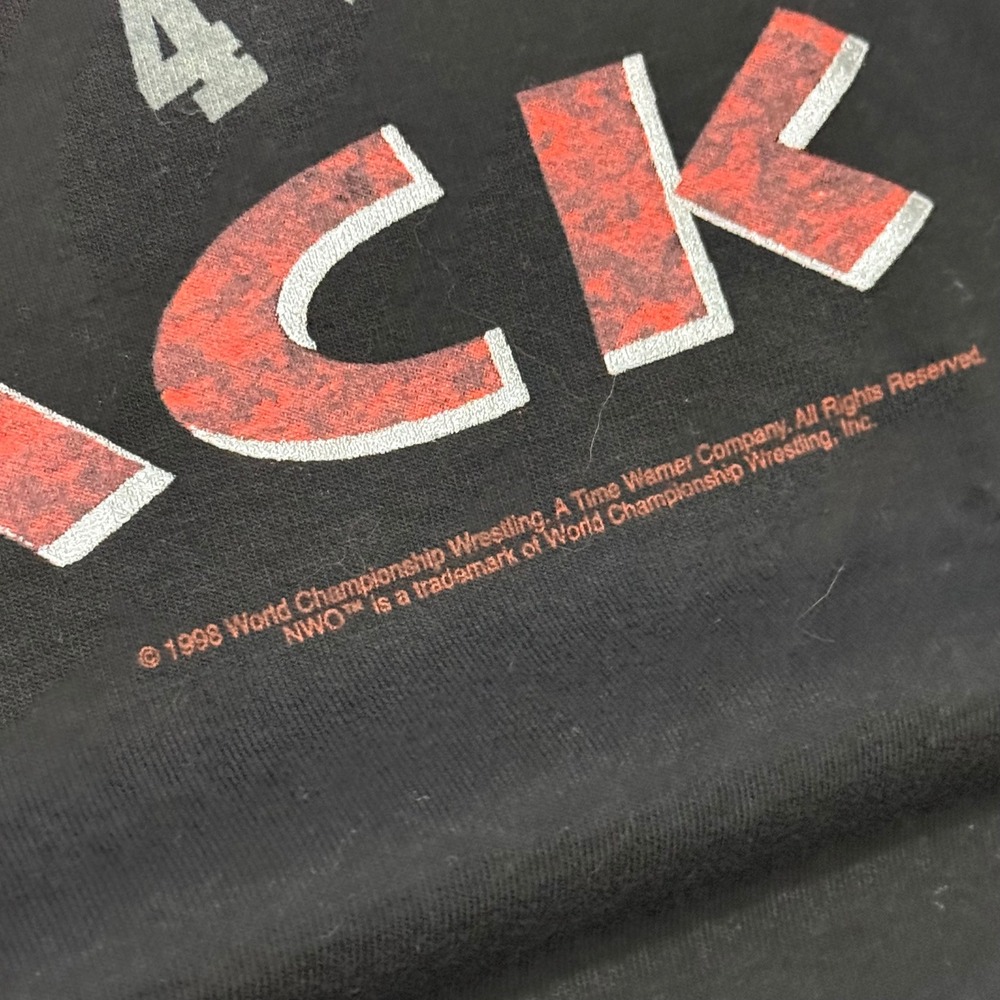 Vintage NWO Wolfpack Red and Black Attack TShirt 1998 WCW Logotel USA Mens L NWT - Picture 5 of 6